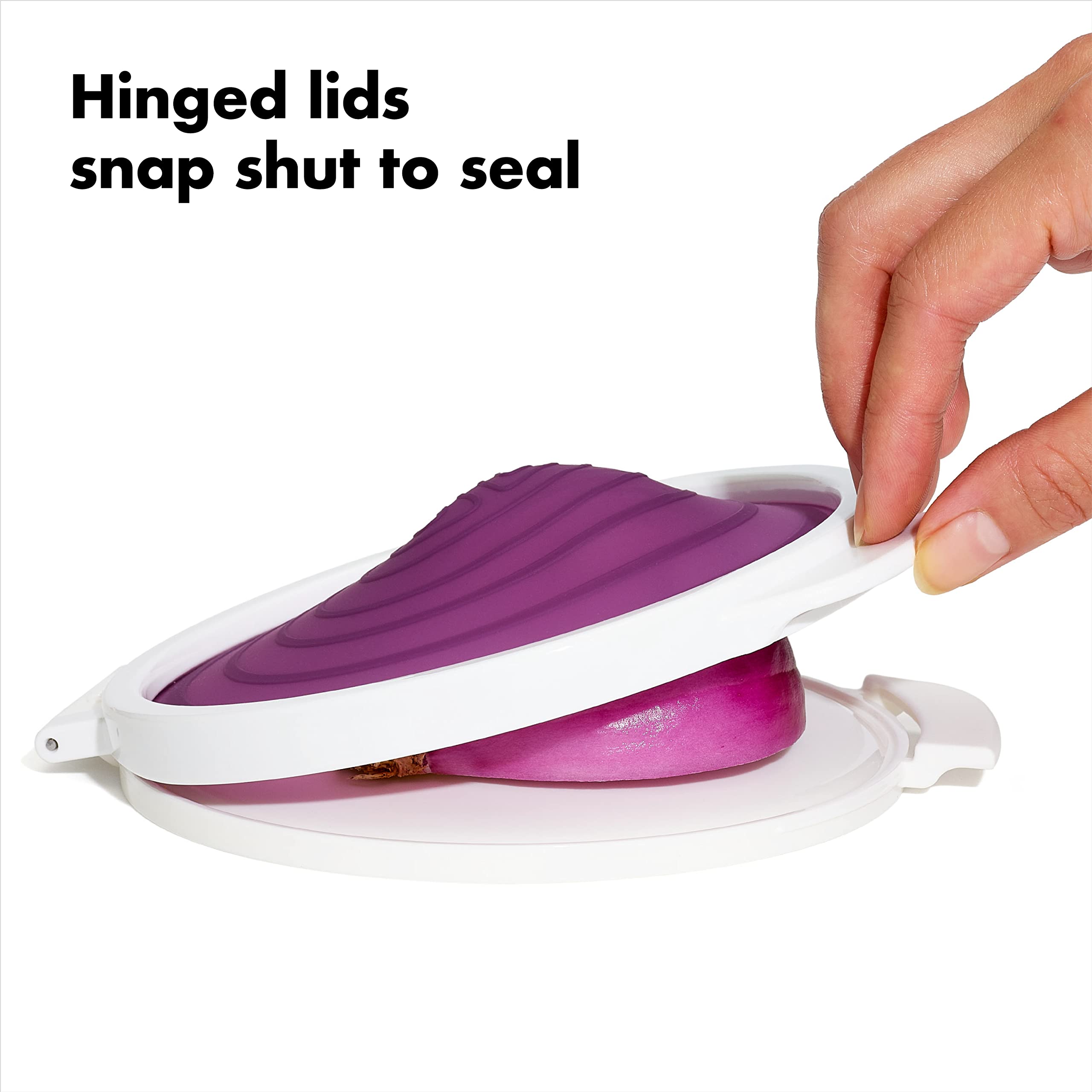 OXO Good Grips Cut & Keep silicone hinged lid seals irregular-shaped produce