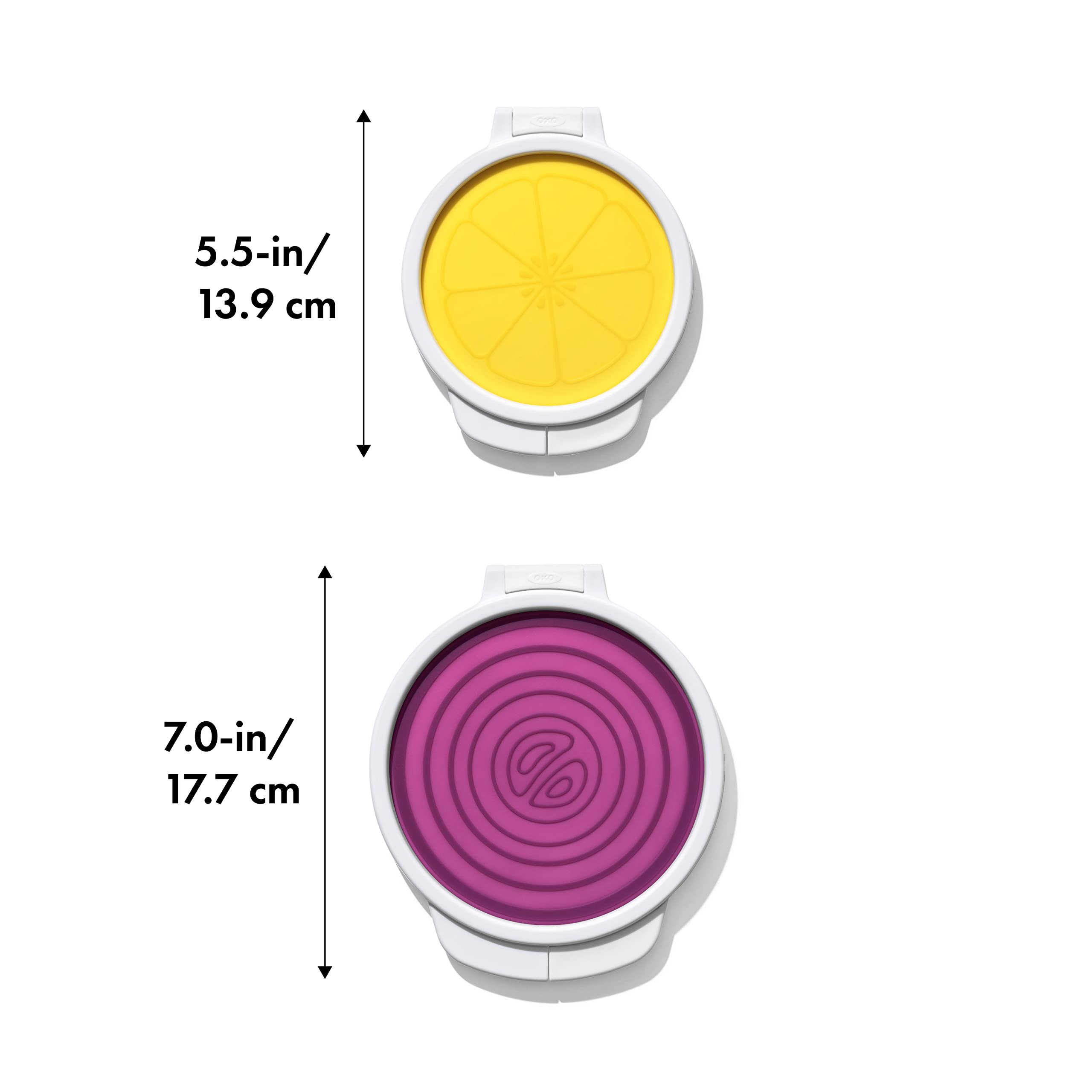 OXO Good Grips Cut & Keep onion-slice saver with purple lid keeps fridge odors separate