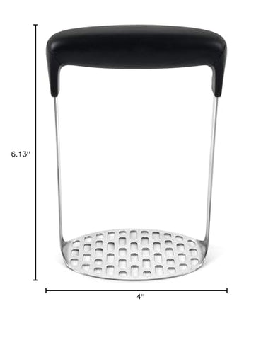 OXO Good Grips dishwasher-safe masher for quick cleanup.