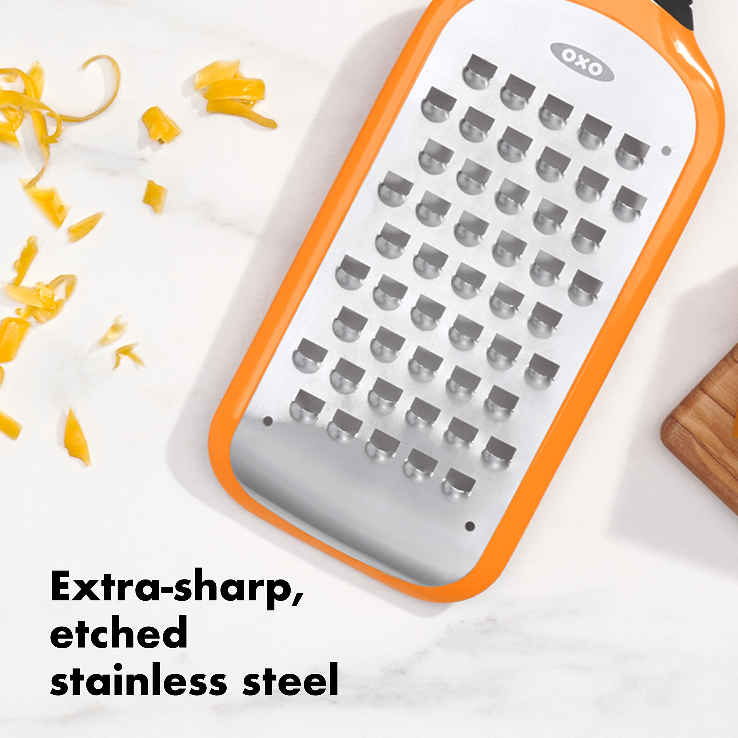 OXO Good Grips soft, non-slip handle reduces grip fatigue.
