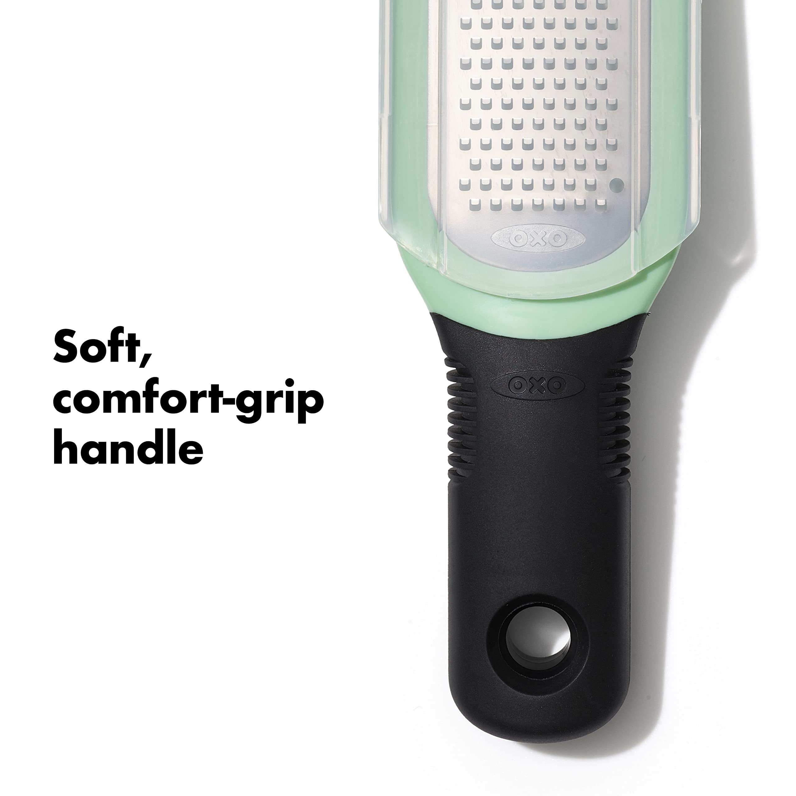 OXO Good Grips grater is top-rack dishwasher safe for easy cleanup.