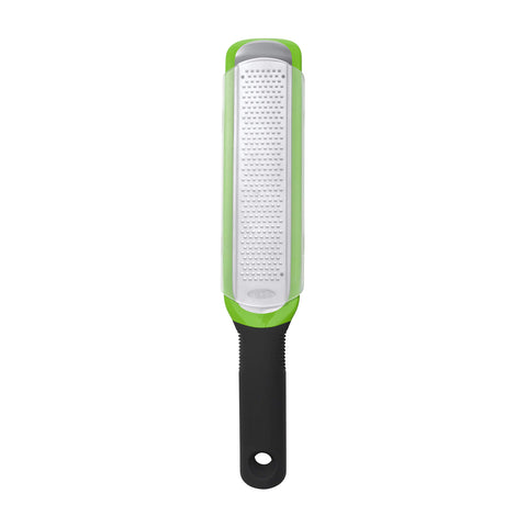 OXO Good Grips zester and grater with ergonomic handle for precise zesting and grating.