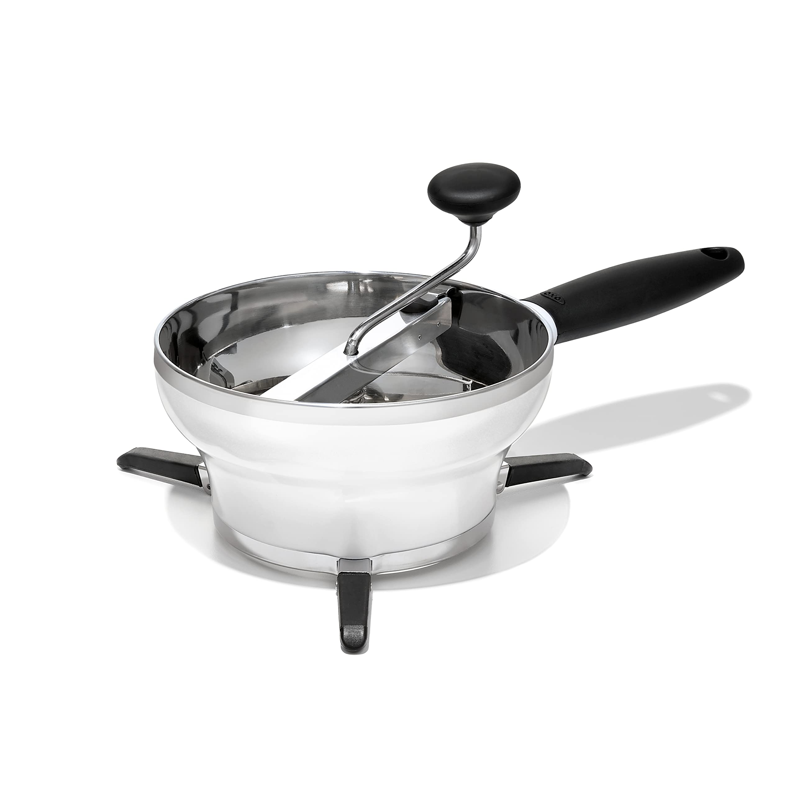 OXO Good Grips Food Mill over a bowl for smooth purees and sauces
