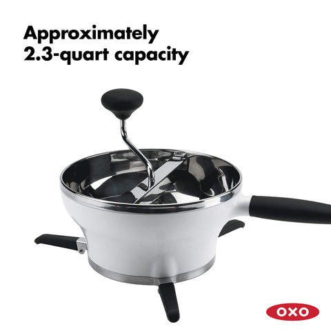 Soft, non-slip handle provides comfortable milling