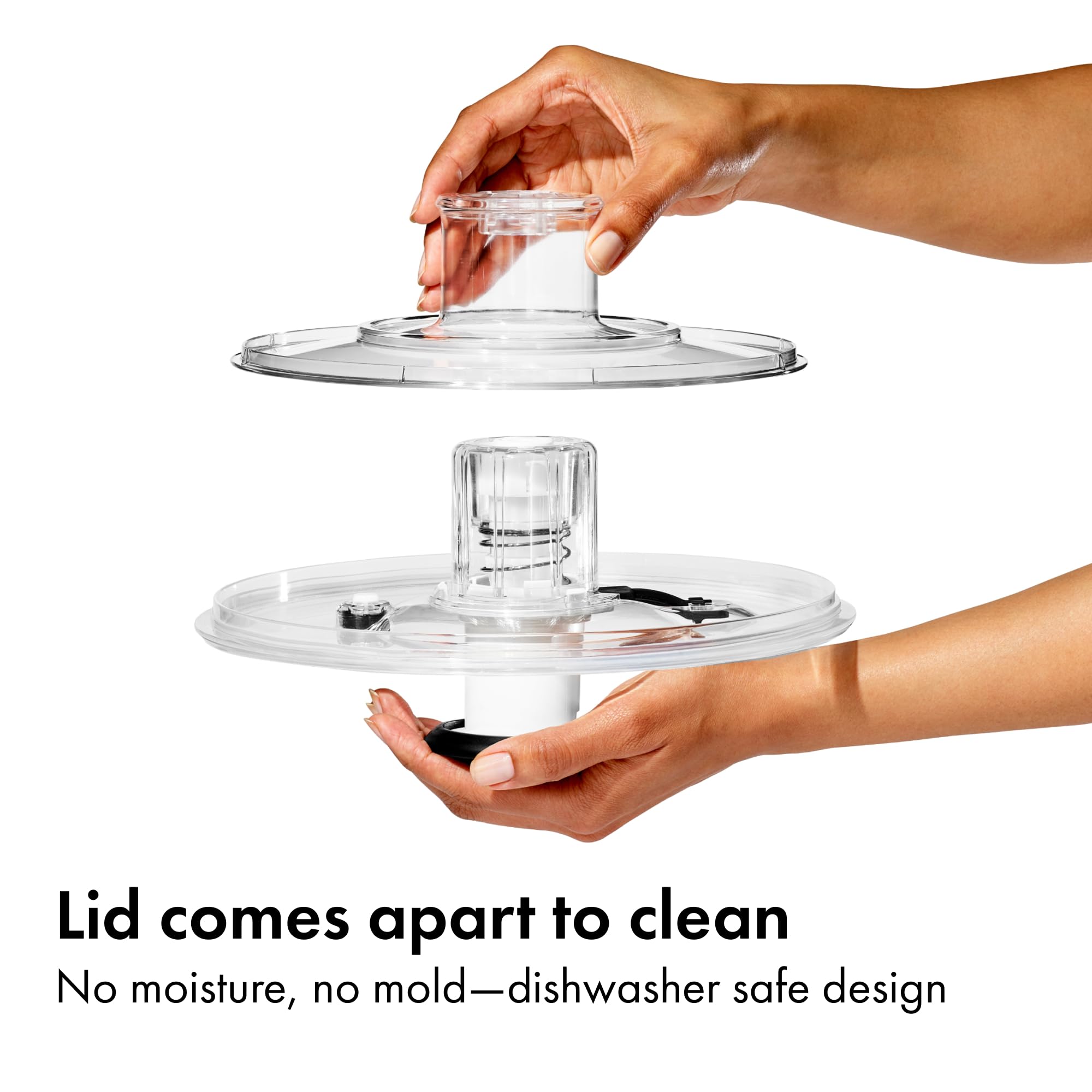 OXO Good Grips basket doubles as a colander for rinsing greens.