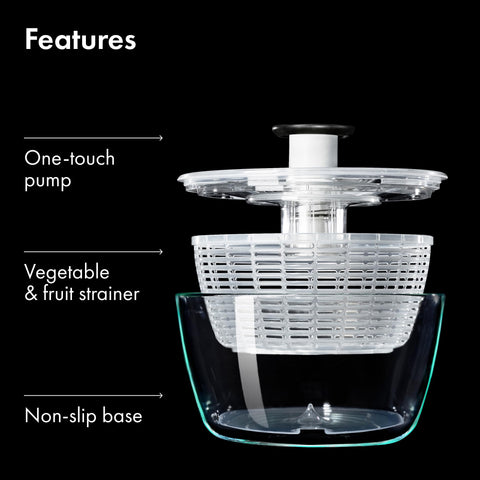 OXO Good Grips glass bowl elevates salads and fruit on the table.