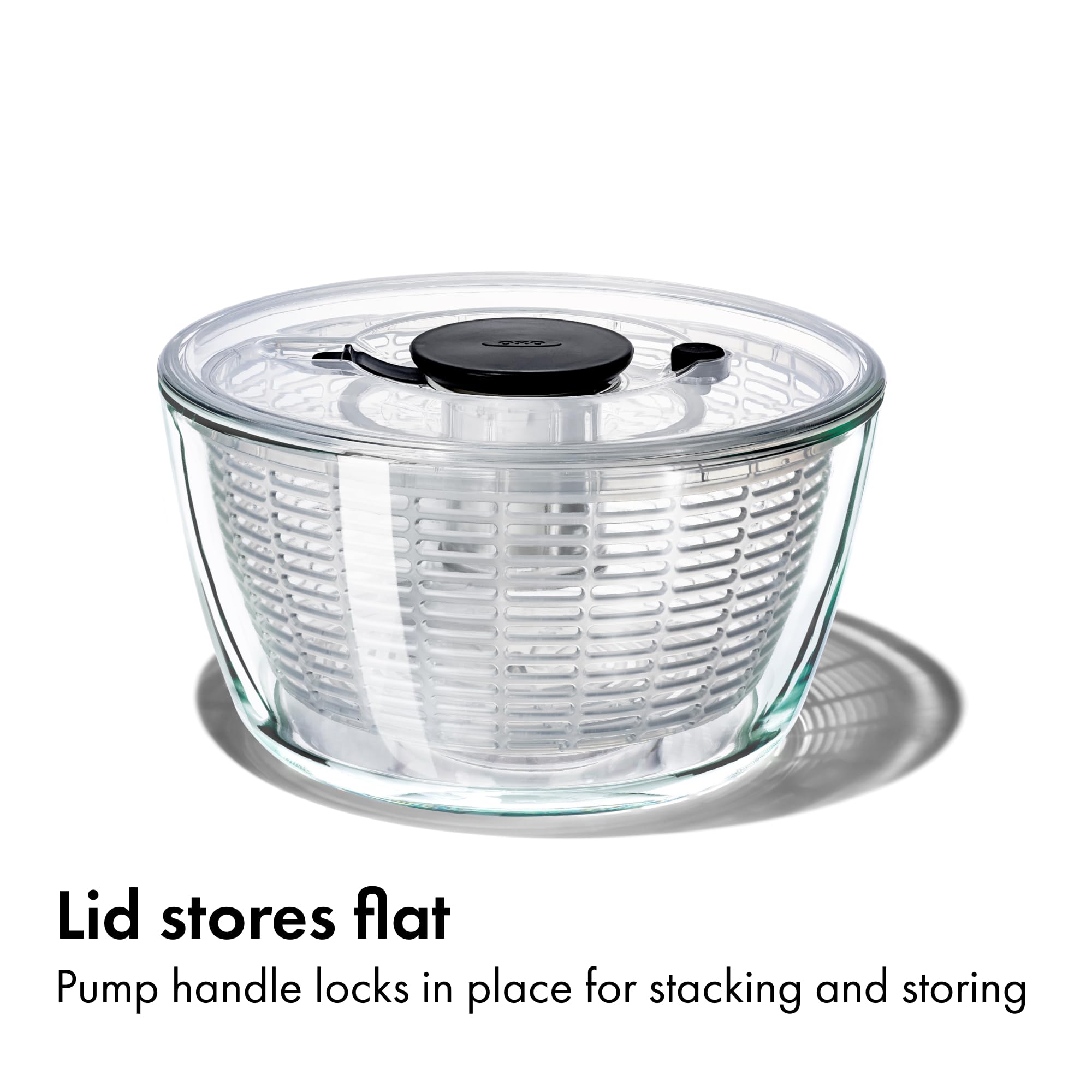 OXO Good Grips glass bowl provides stable base on countertops.