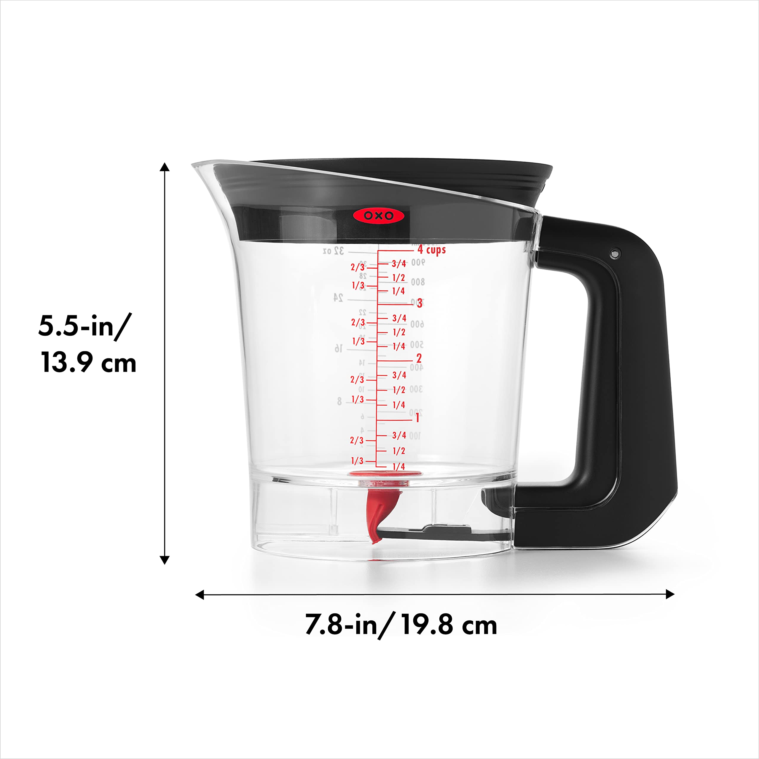 OXO Good Grips Good Gravy Fat Separator, built-in strainer catching bits