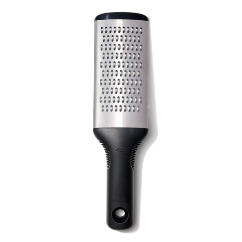 OXO Good Grips Grater with bi-directional stainless steel surface for fast, consistent grating.