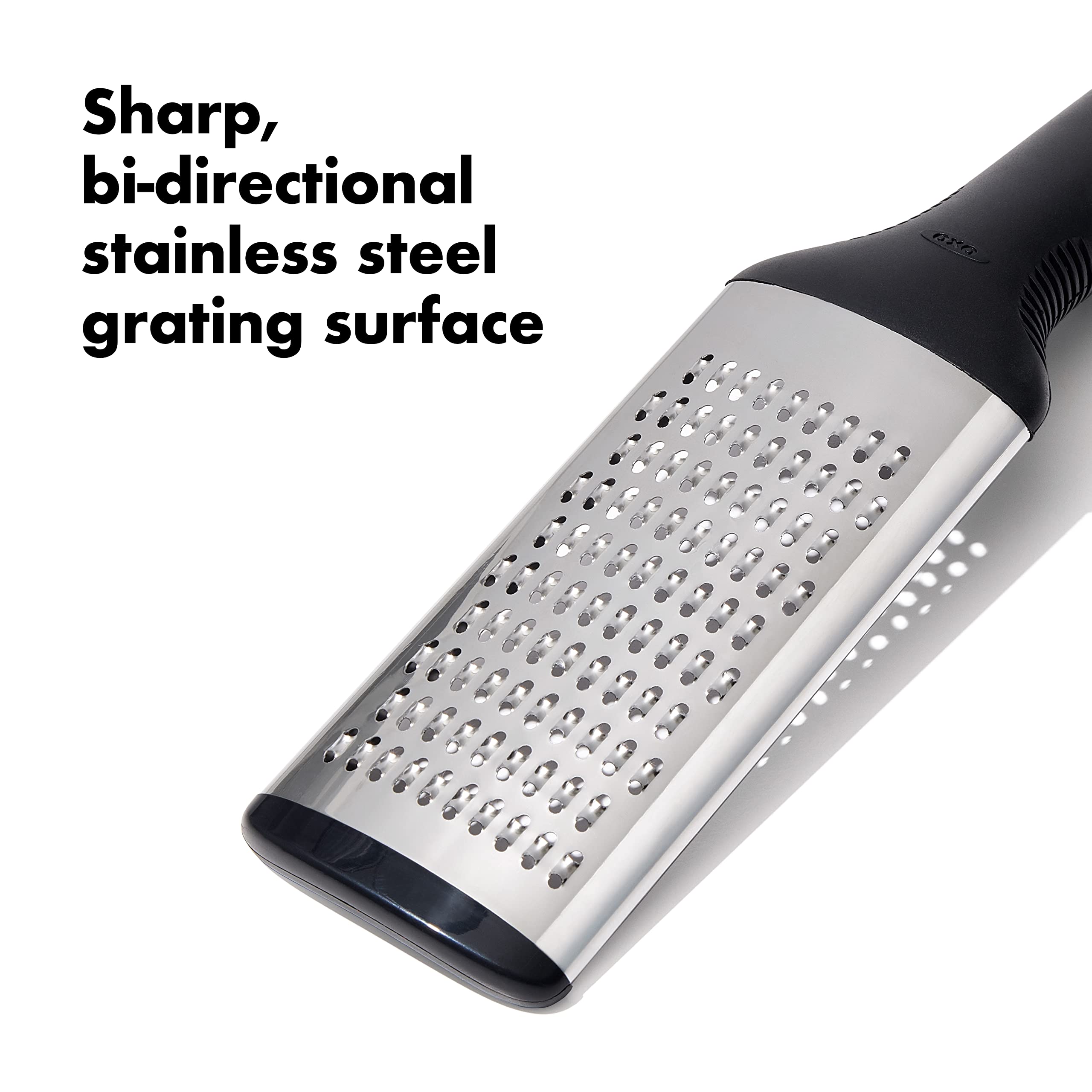 OXO Good Grips Grater with non-slip foot for stable grating on any surface.