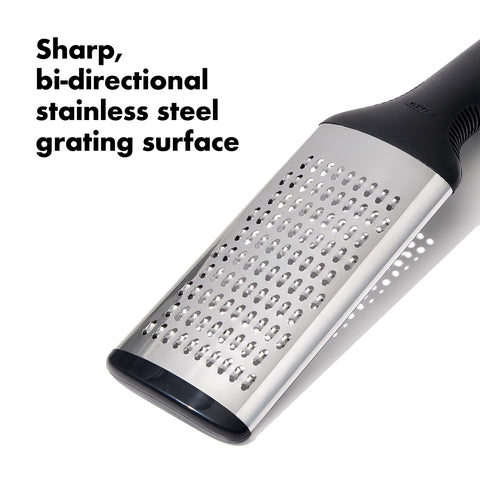 OXO Good Grips Grater with non-slip foot for stable grating on any surface.