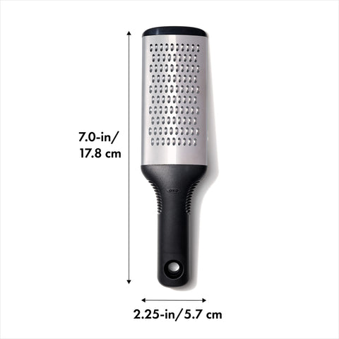 OXO Good Grips Grater featuring a soft non-slip handle for comfortable use.