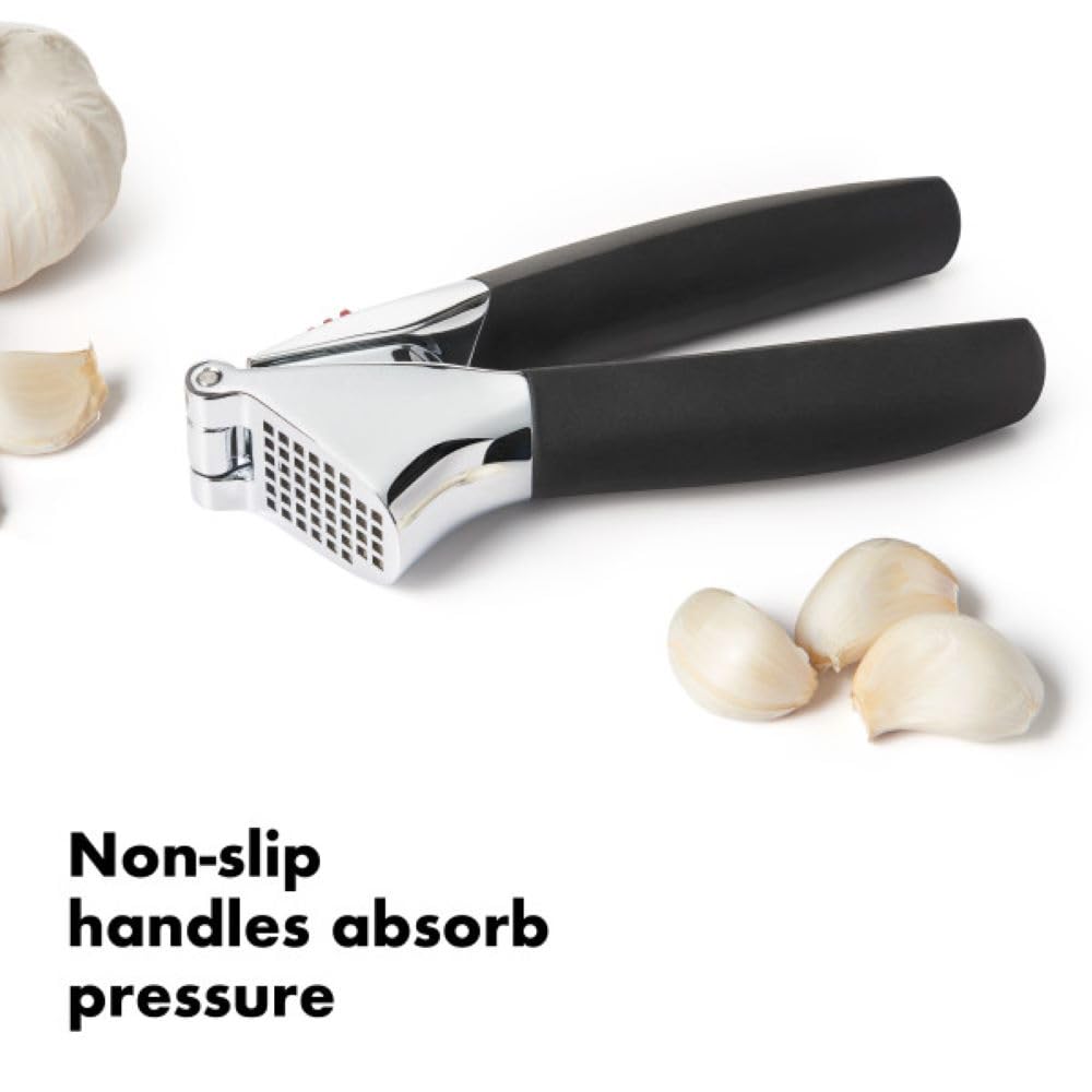 OXO Good Grips garlic press dishwasher-safe for quick cleanup after cooking