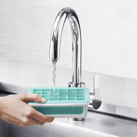 OXO Good Grips silicone tray enables effortless ice release.