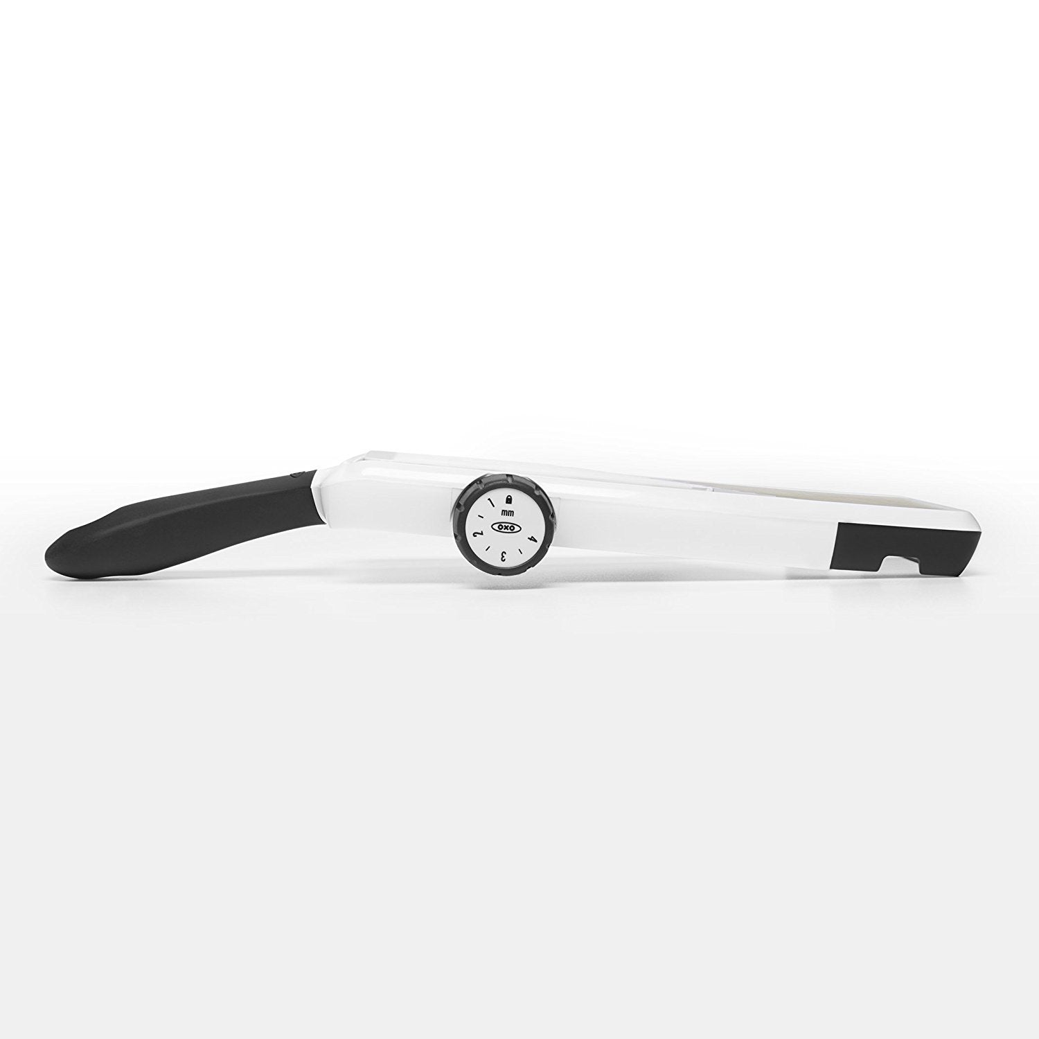 OXO Good Grips Large Mandoline thickness dial enables seven settings for flexible prep.