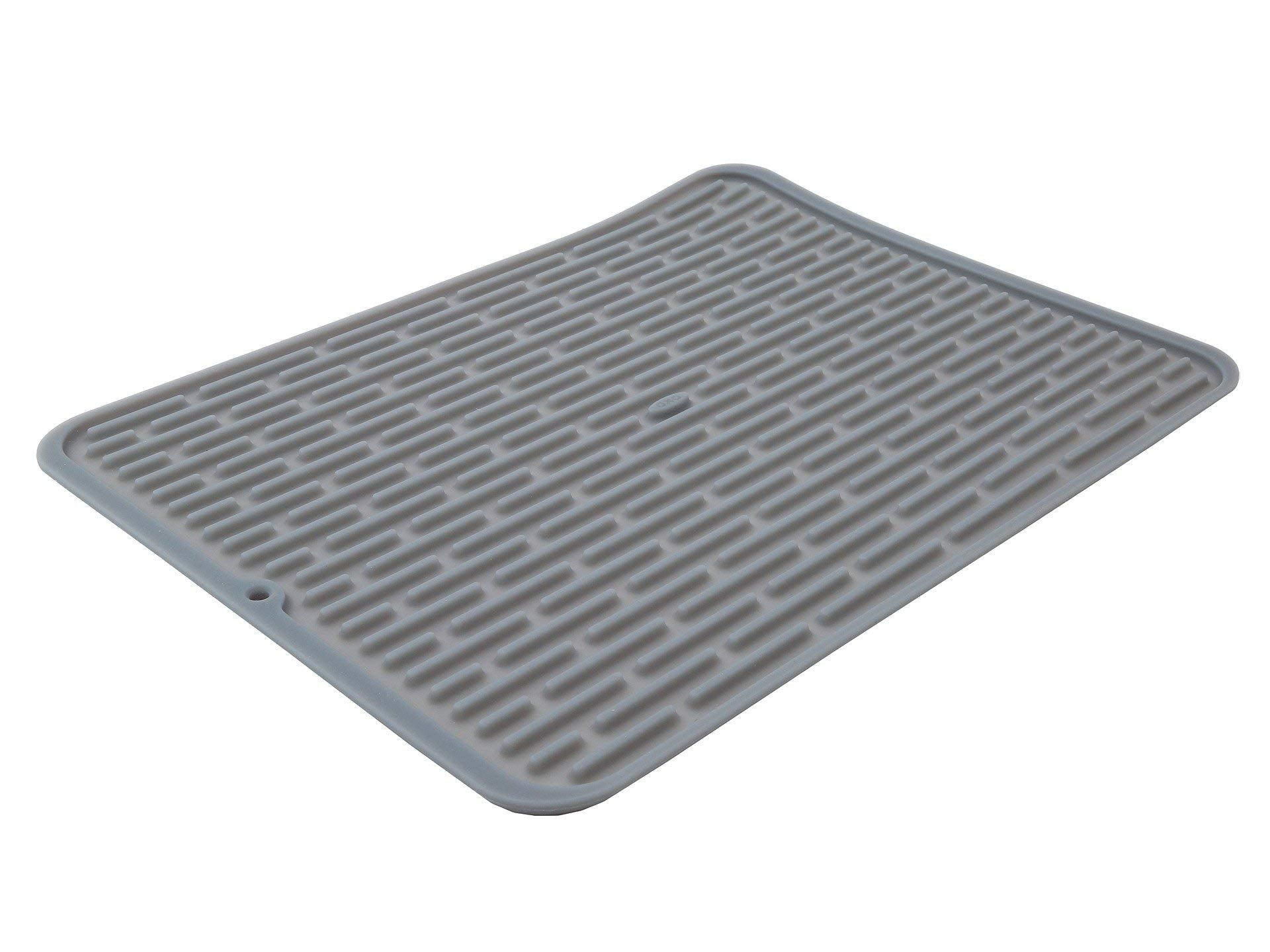 OXO Good Grips large silicone drying mat overview for big pans and platters.