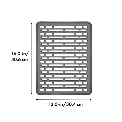 OXO Good Grips Large Sink Mat dimensions 12.25 x 16 inches for large sinks.