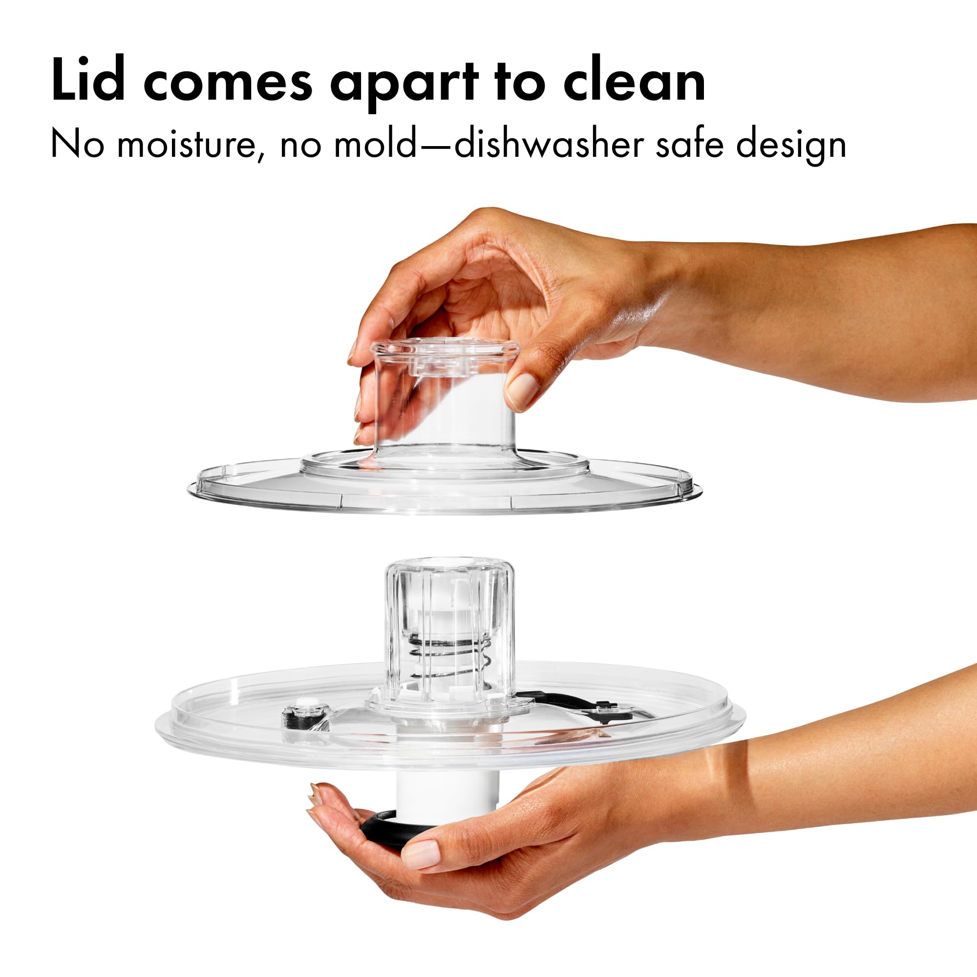 OXO Good Grips Little Salad Spinner durable clear bowl doubles as a serving dish.