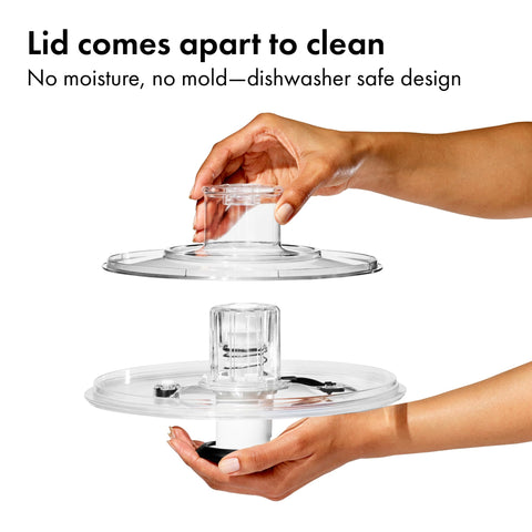 OXO Good Grips Little Salad Spinner durable clear bowl doubles as a serving dish.