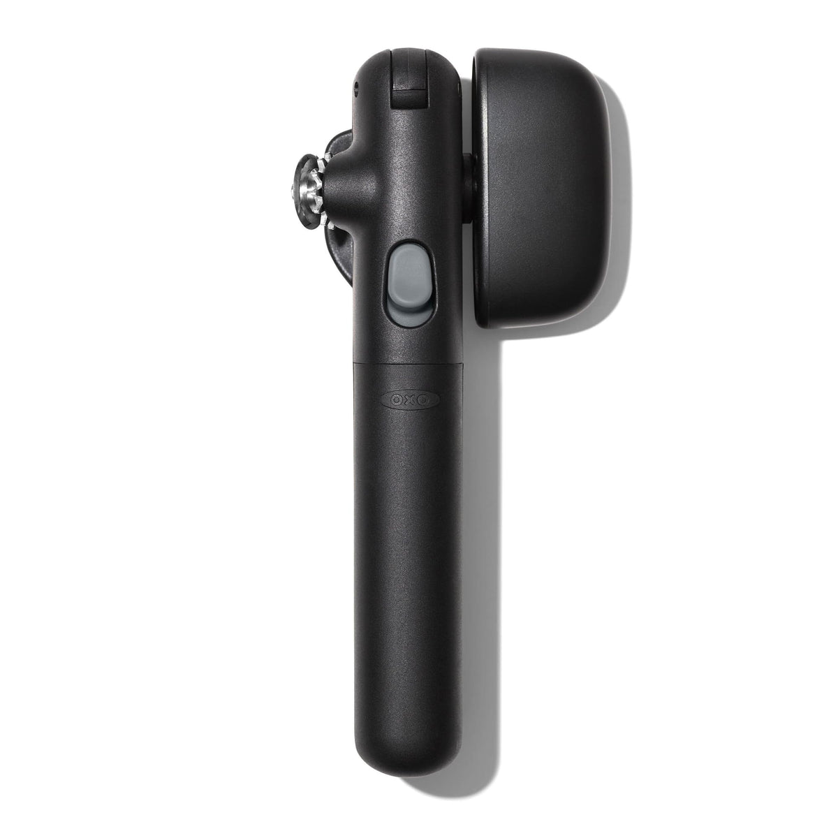 OXO Good Grips Lock & Go can opener with locked arms for steady opening.