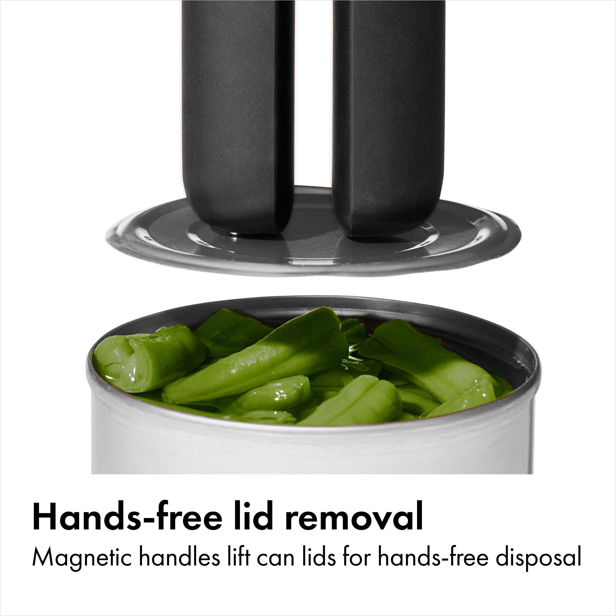 OXO Good Grips can opener with soft grip delivers comfortable, secure handling.