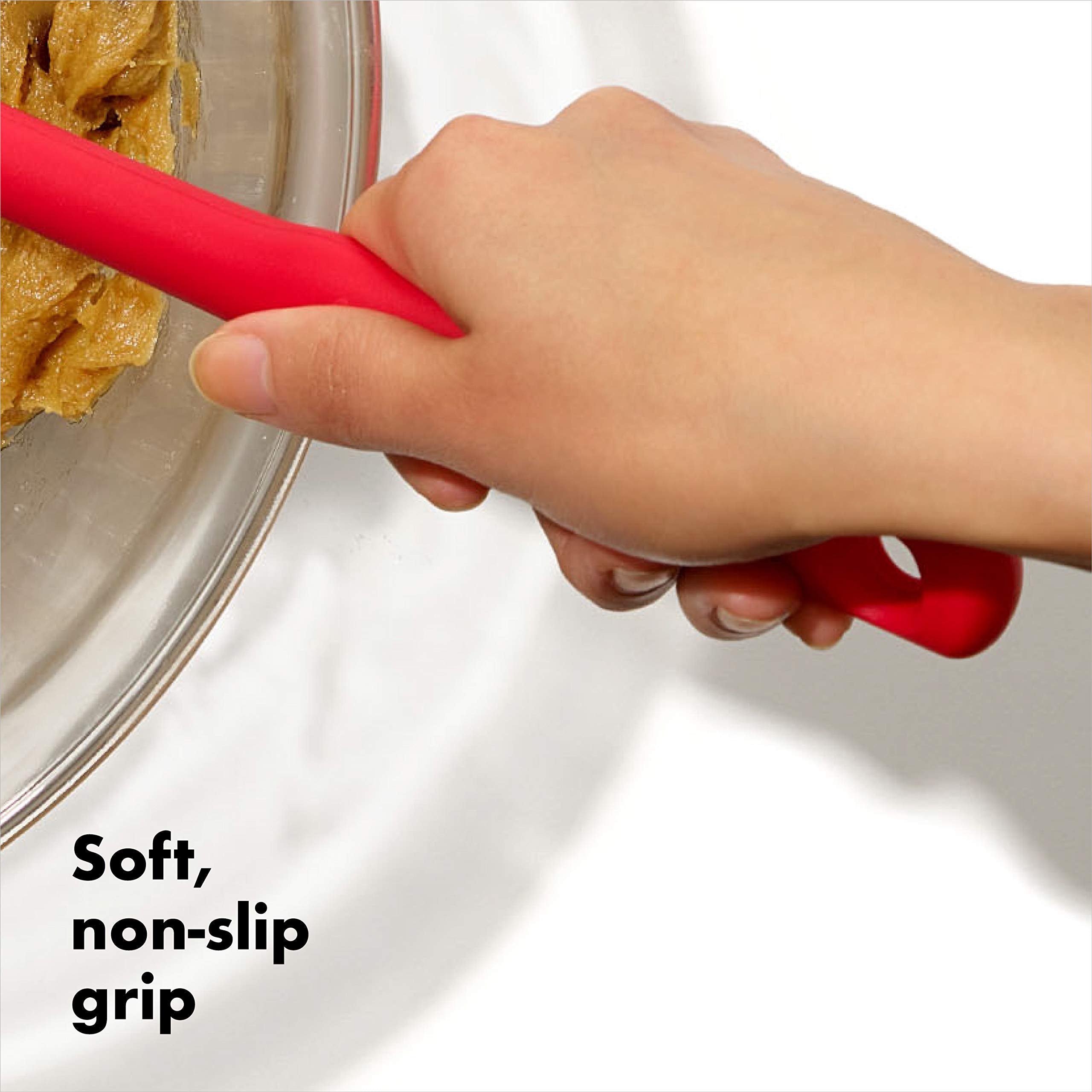 OXO Good Grips long nylon-core handle offers soft, non-slip grip
