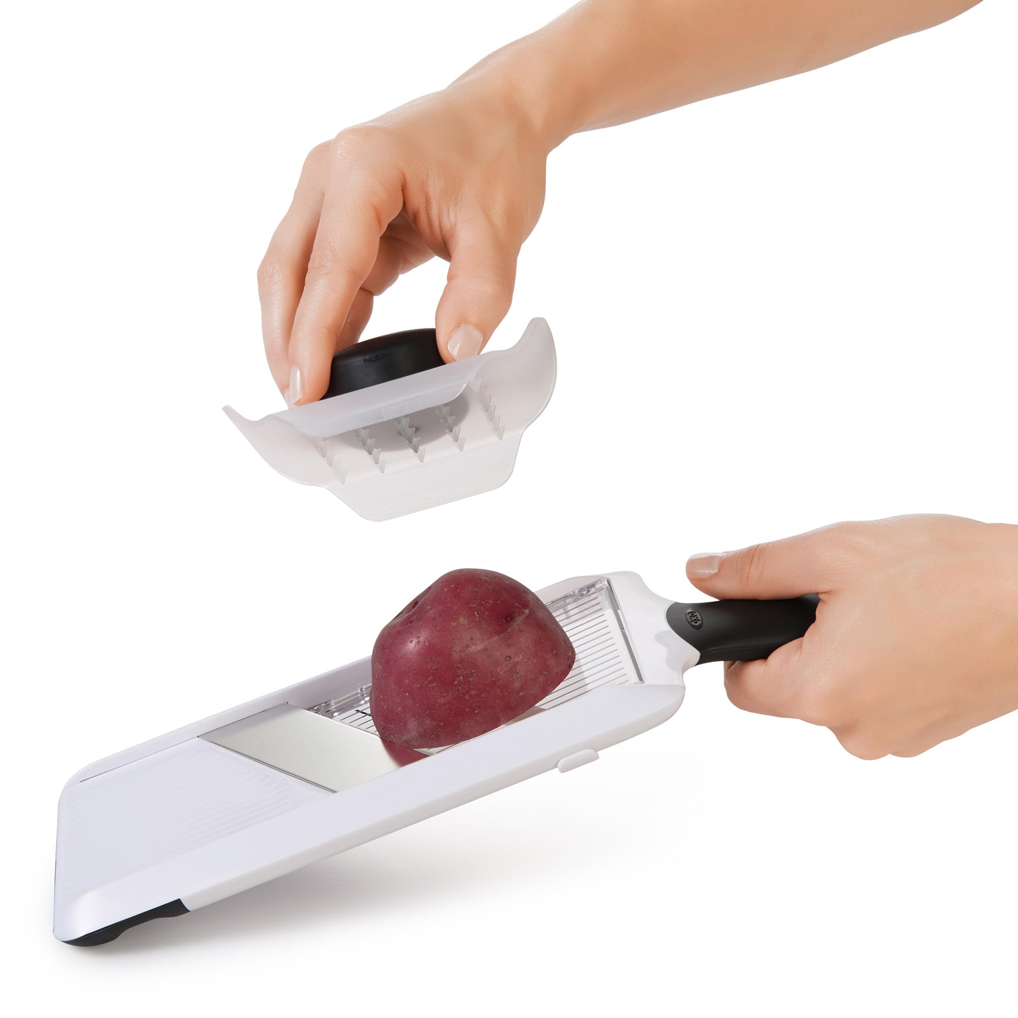 OXO Good Grips Mandoline Slicer stable foot keeps slices steady