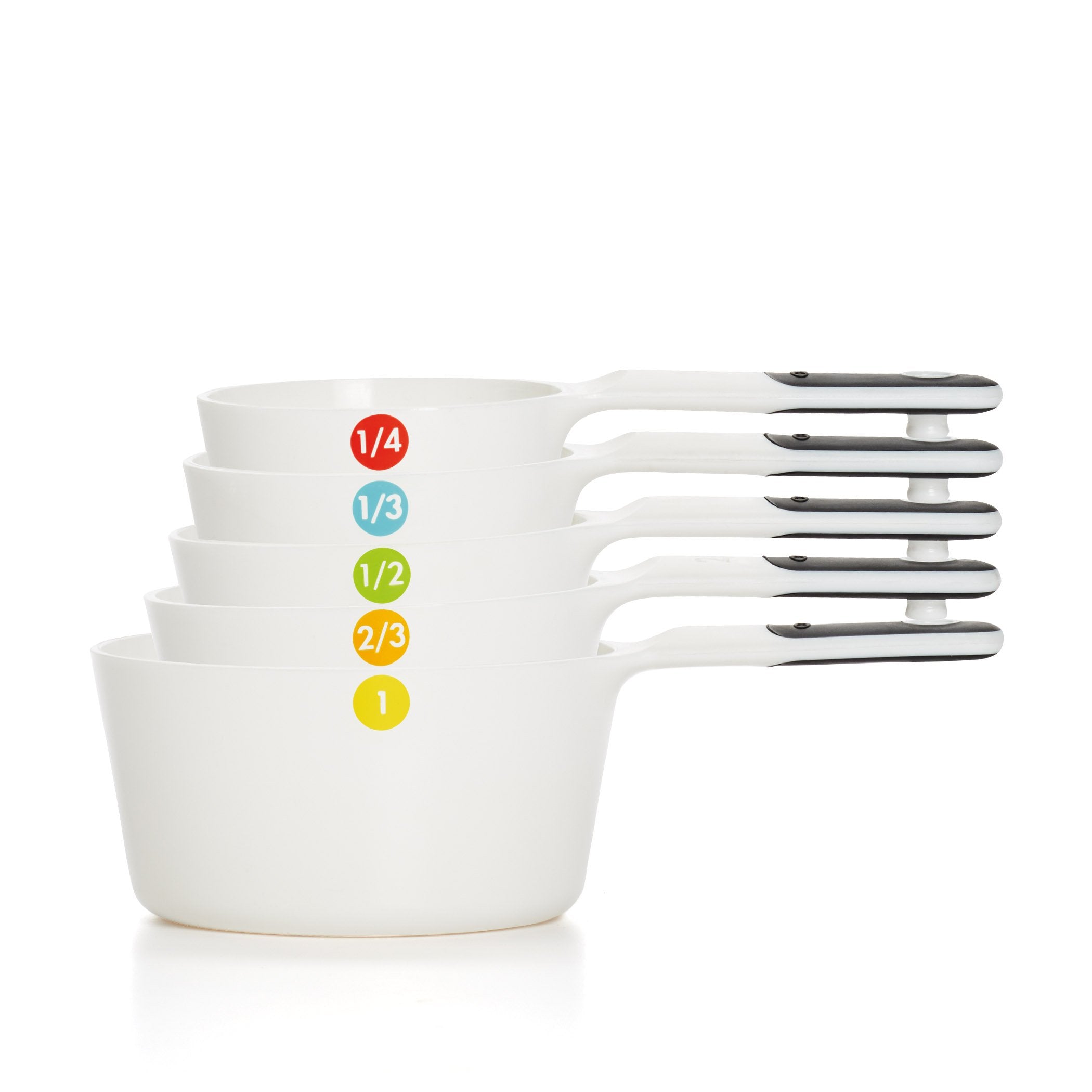 OXO Good Grips measuring cups set with snap-together design for easy, organized storage.
