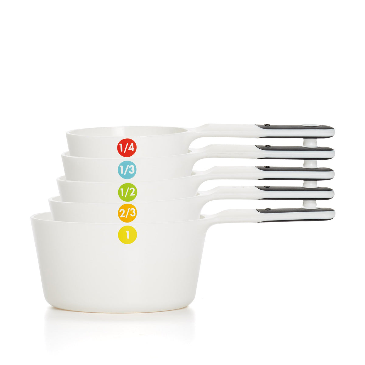 OXO Good Grips measuring cups set with snap-together design for easy, organized storage.