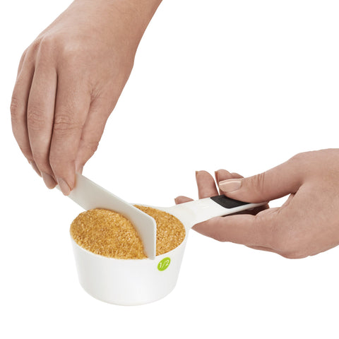 Each cup includes a convenient half-measure line inside for quick checks.