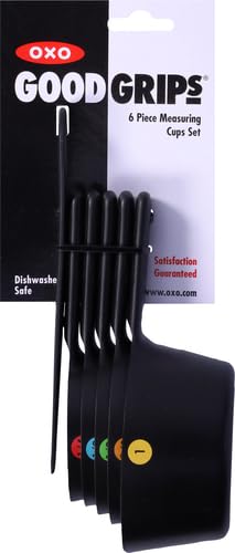 OXO Good Grips measuring cups include a scraper for leveling.