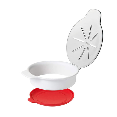 Removable non-stick base simplifies transfer from cooker to plate.