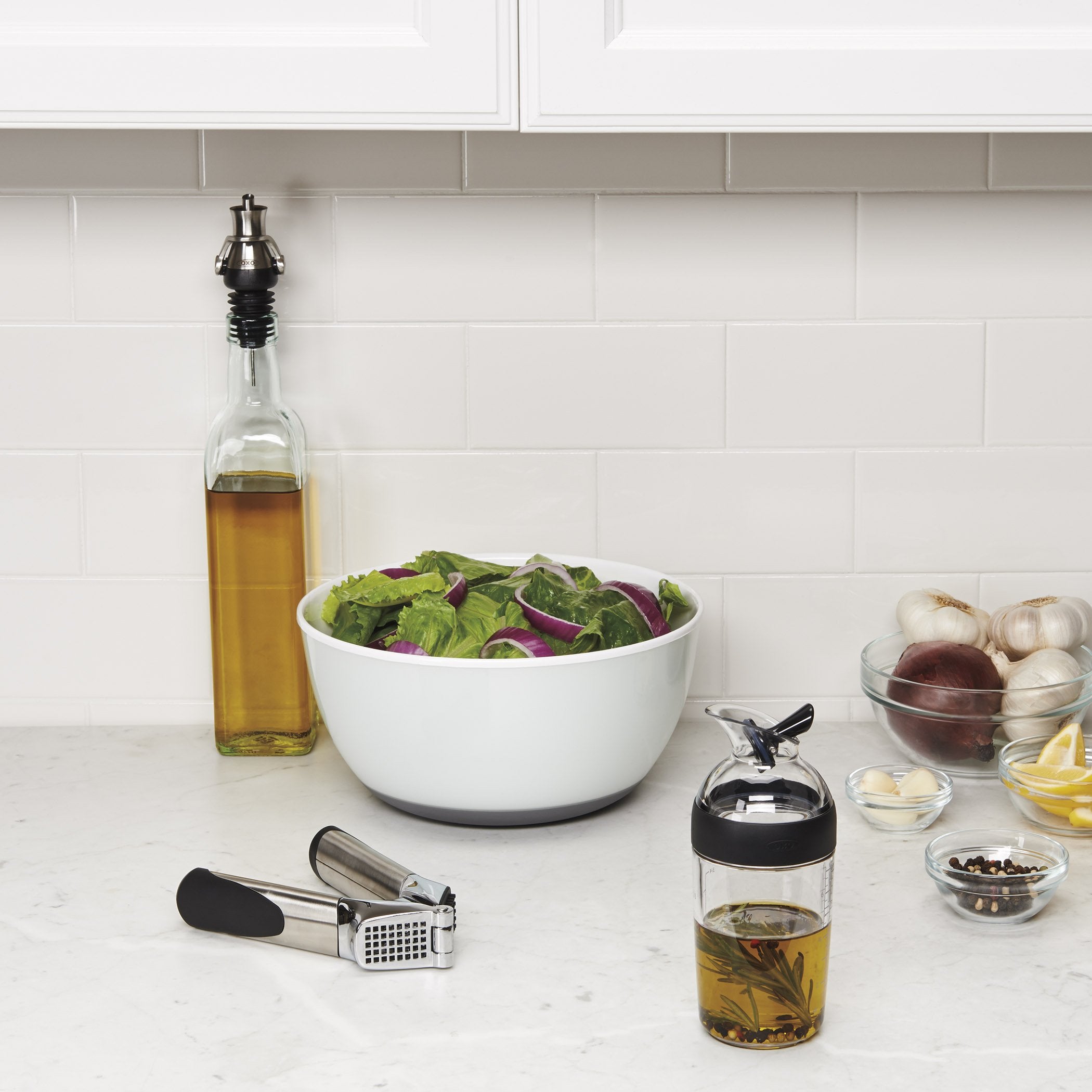 OXO Good Grips mini dressing shaker fridge-friendly for leftovers and dressings