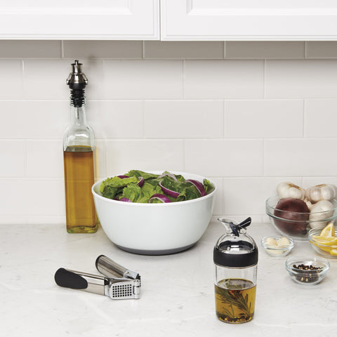 OXO Good Grips mini dressing shaker fridge-friendly for leftovers and dressings