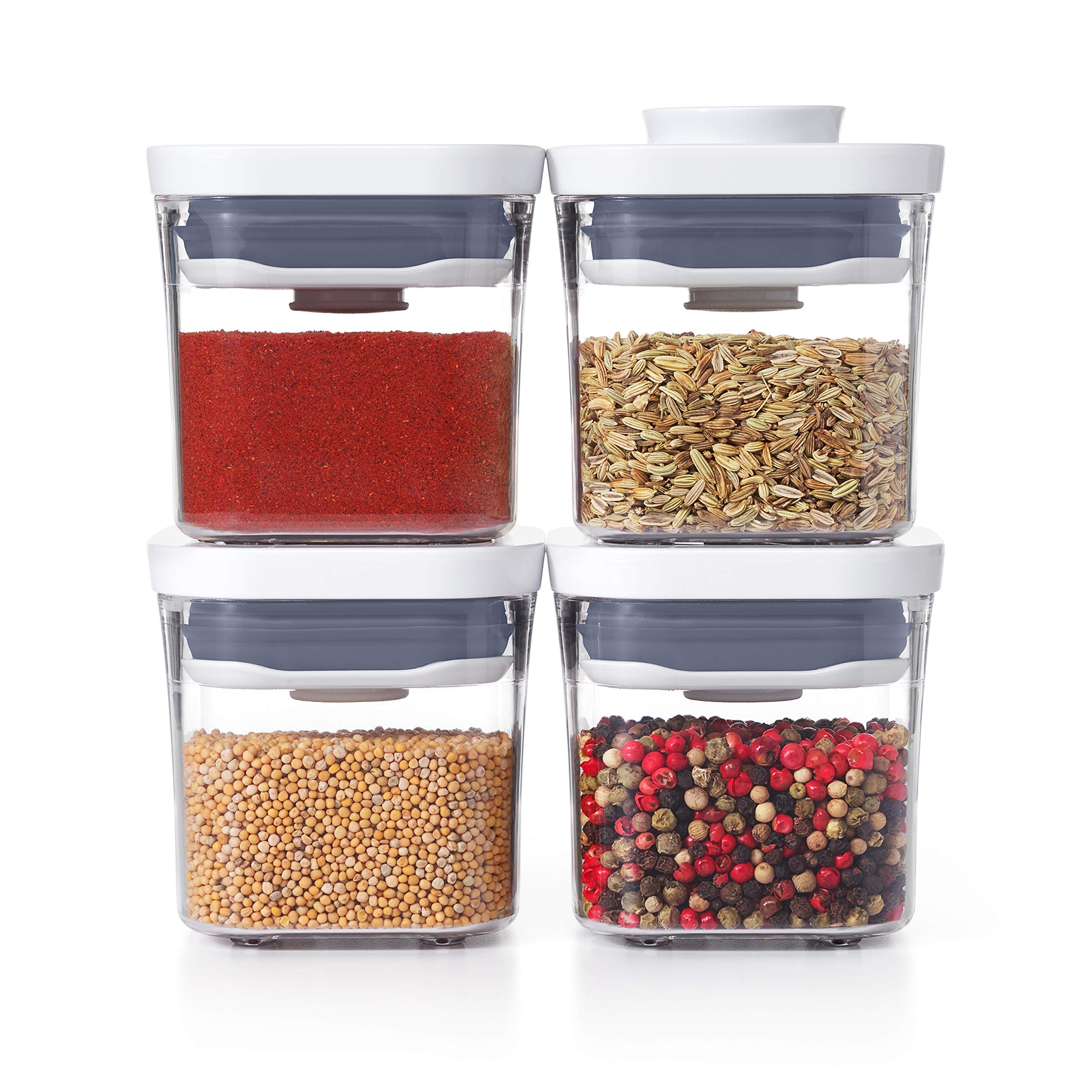 OXO Good Grips Mini POP container set with airtight seal keeps spices fresh and organized