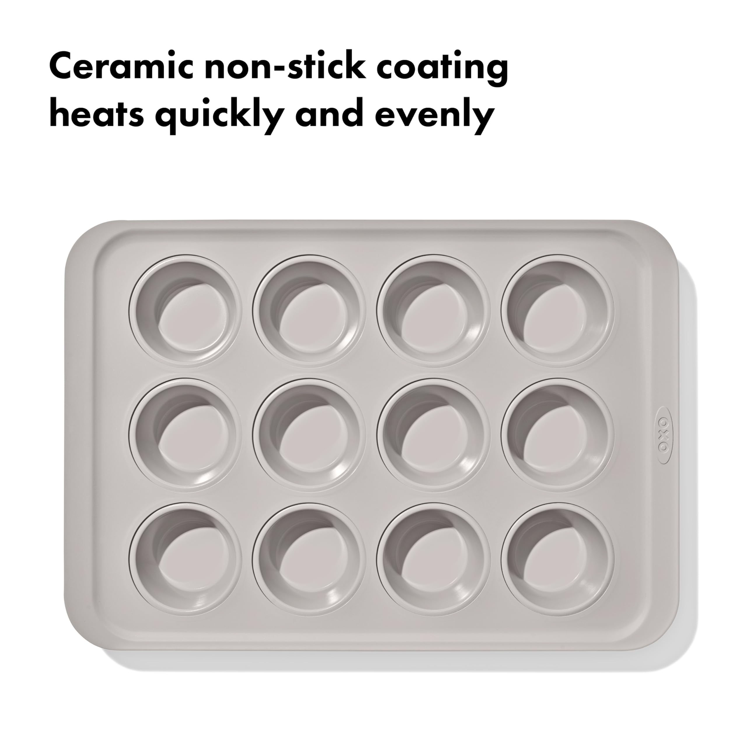 OXO Good Grips muffin pan square-rolled edge adds structure and control.
