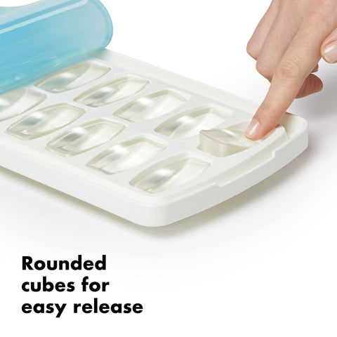 OXO Good Grips removable lid ice cube tray for easy cleaning.