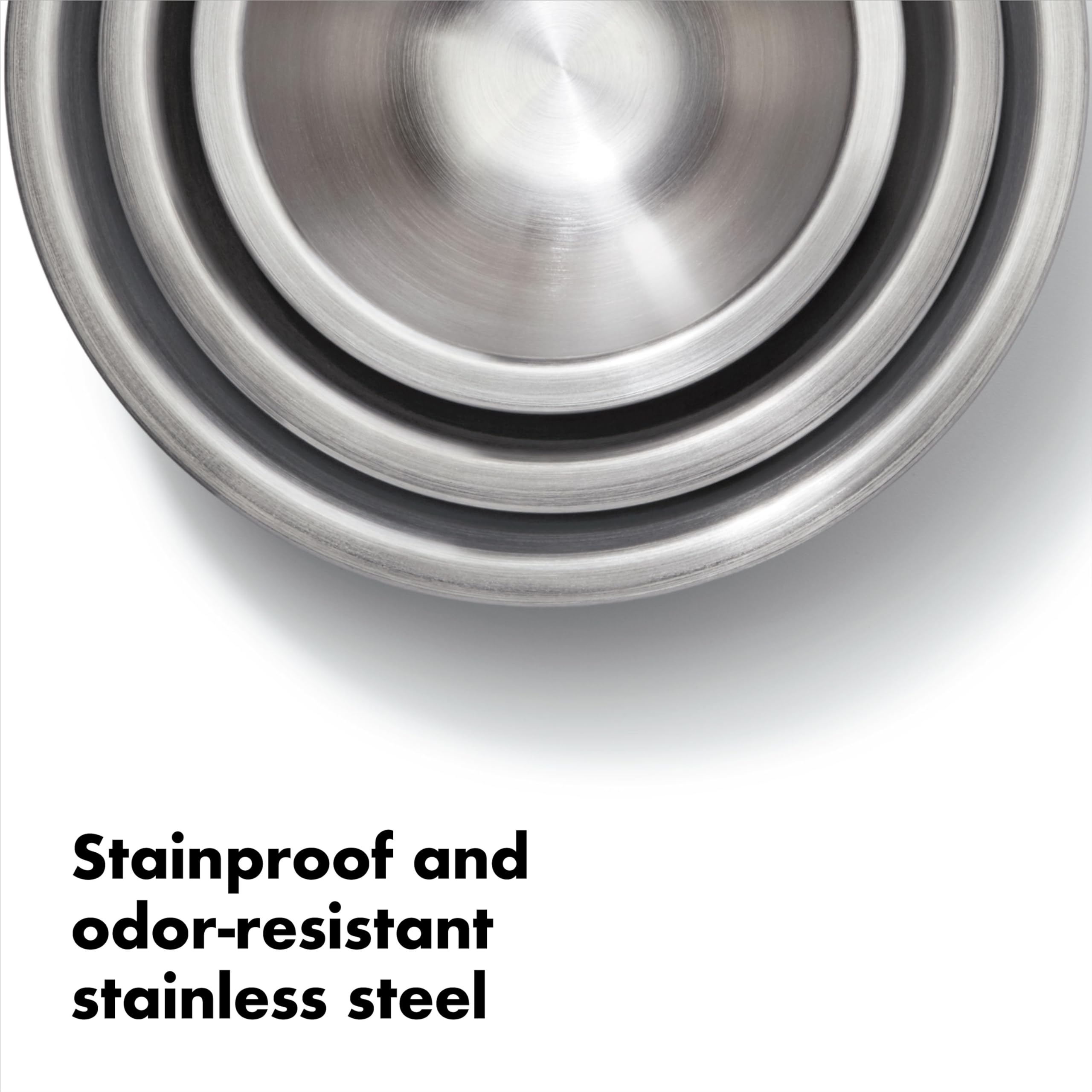 Non-slip bottom on OXO Good Grips bowl stabilizes mixing on the counter