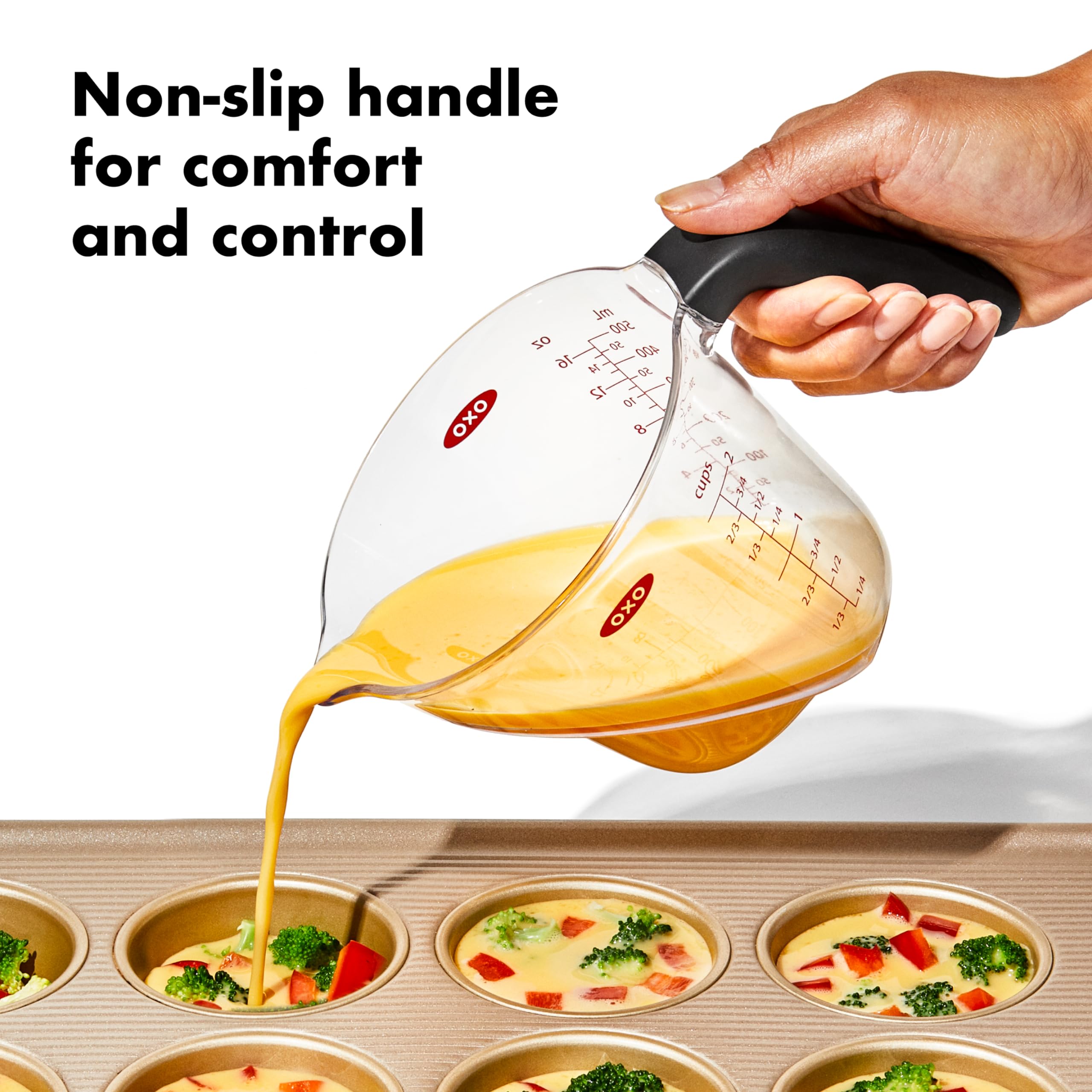 OXO Good Grips non-slip-handle provides secure grip even when hands are wet.