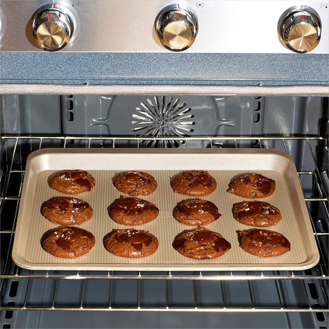 OXO Good Grips non-stick pro bakeware USA made highlights quality craftsmanship.
