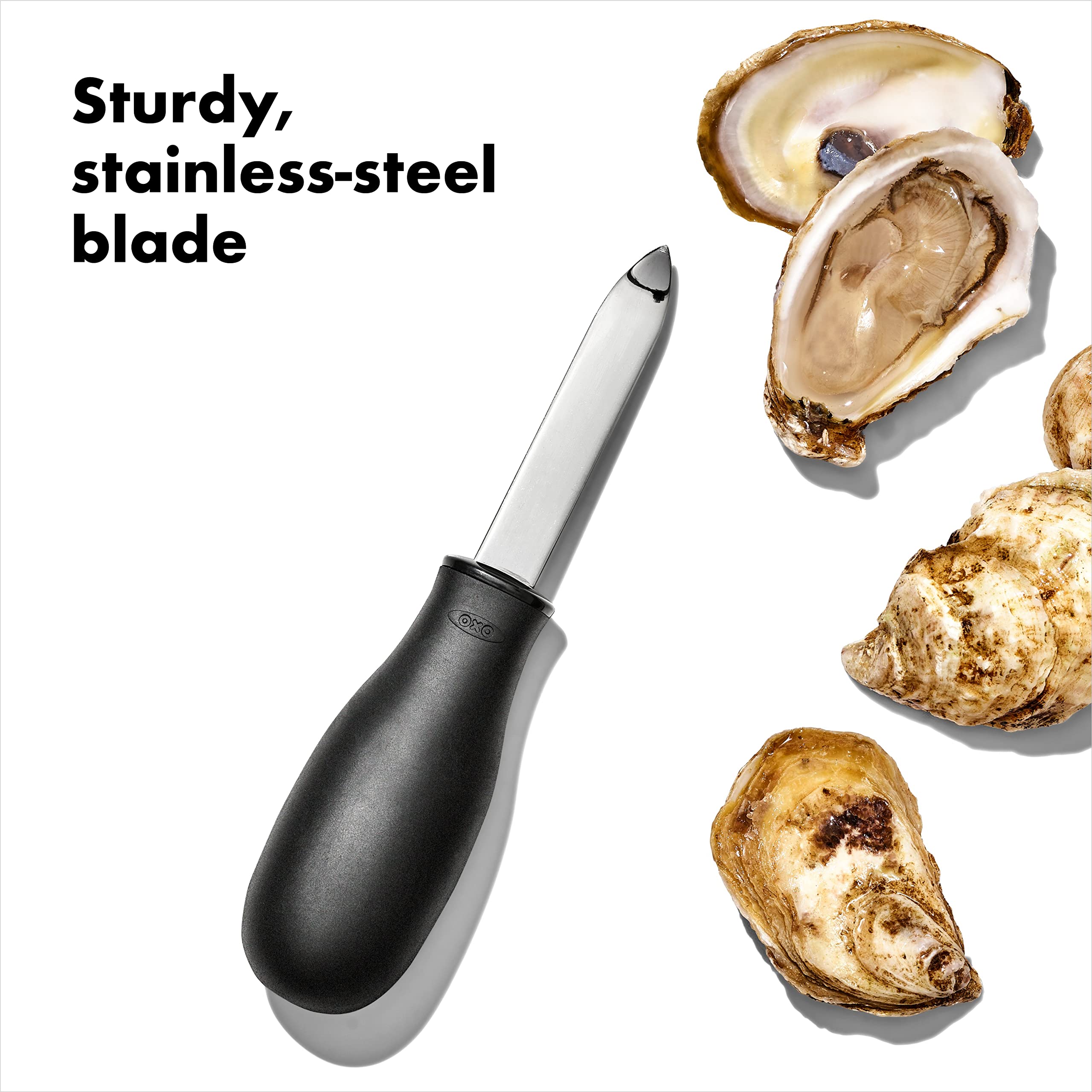 OXO Good Grips Oyster Knife dishwasher-safe for convenient cleaning after use.