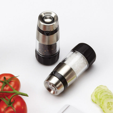 OXO Good Grips Pepper Grinder clear body shows pepper levels at a glance.