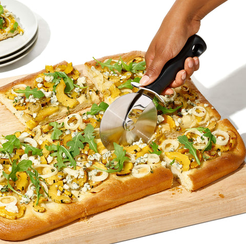 OXO Good Grips pizza wheel multi-use tool for quesadillas and pies.