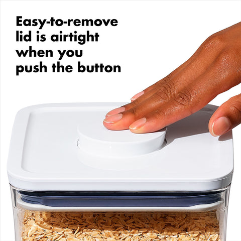 4.4 qt container with lid closed showing space-saving design.