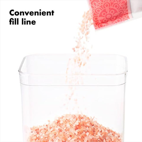 Button seal provides airtight closure to preserve freshness.
