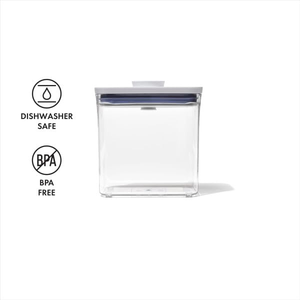 OXO POP container for spices keeps lids secure and spices visible.