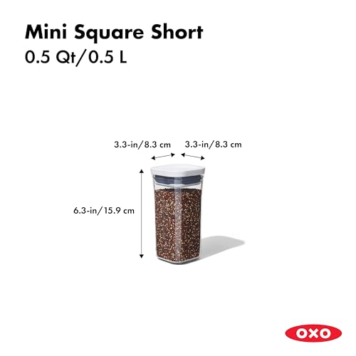 OXO POP mini container showing fill line for quick portioning.