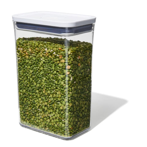 OXO Good Grips POP rectangle container with 2.7 Qt capacity for dry foods.
