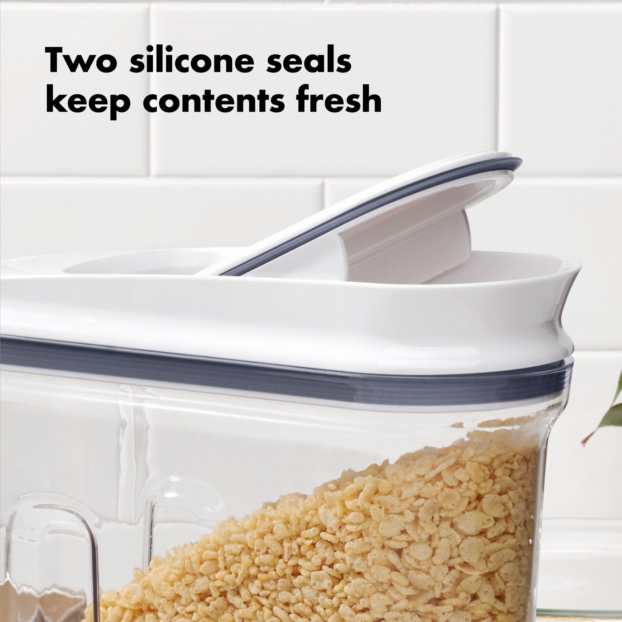 OXO Good Grips POP rounded pour opening for controlled, spill-free serving