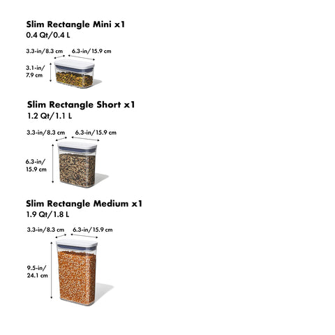 OXO Good Grips POP stackable design saves counter and cabinet space.